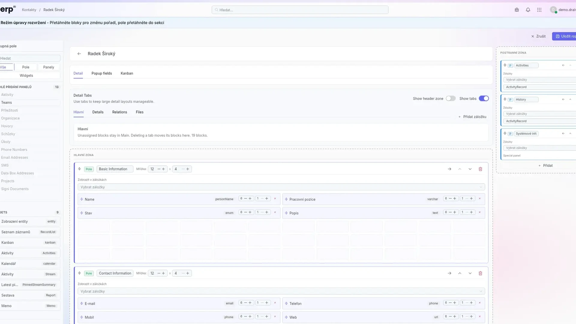 Projektové řízení, dokument systém, kompletní řízení obchodu a e-mail