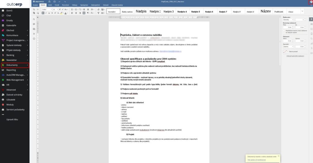 Dokument systém 10